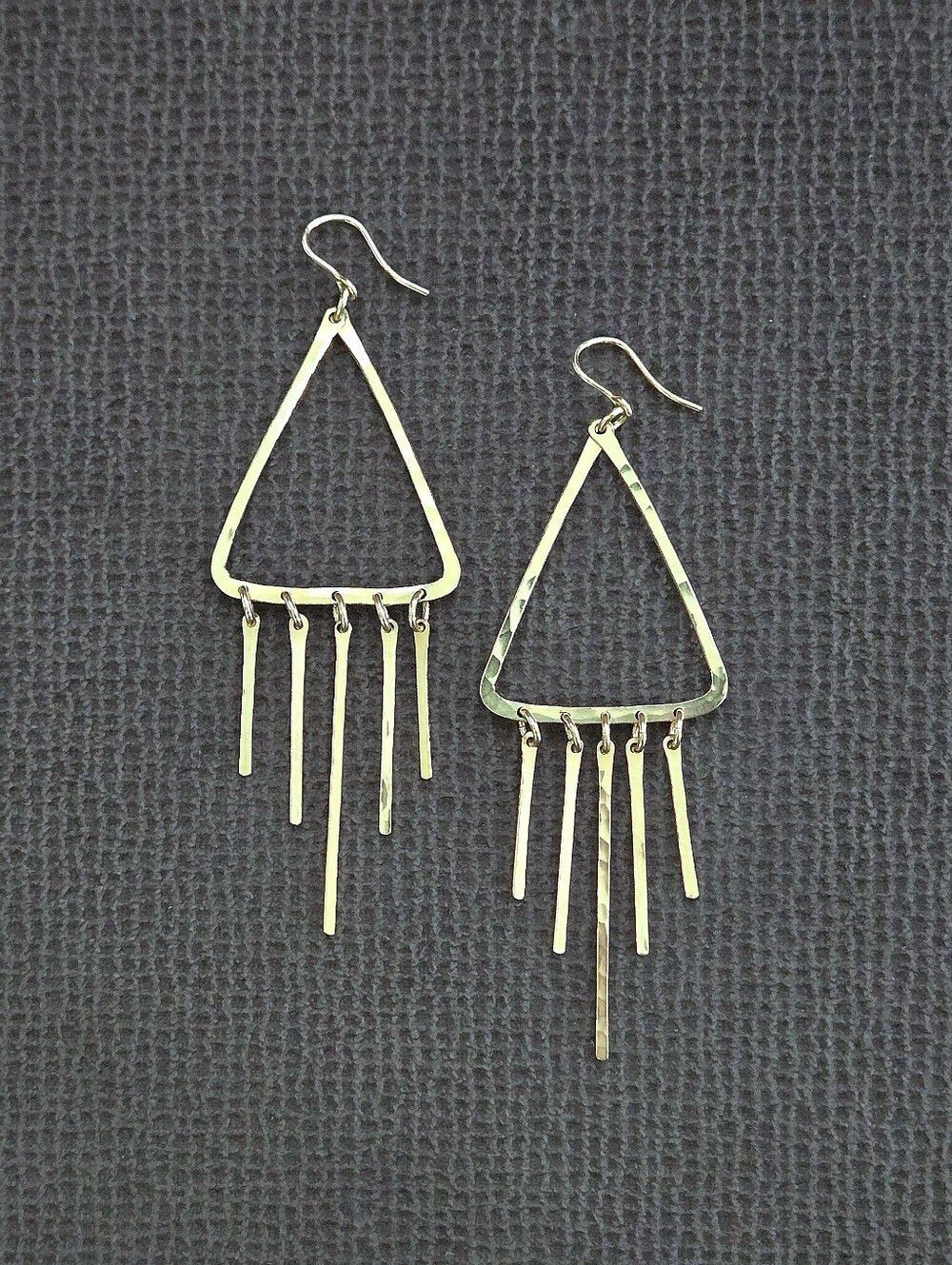 Geometric📐 Hammered🔨 Gold💛 Dangle Earrings - NWOT